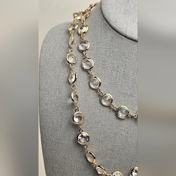 [ANN TAYLOR] Gold & Crystal Multi Layer Necklace NWT